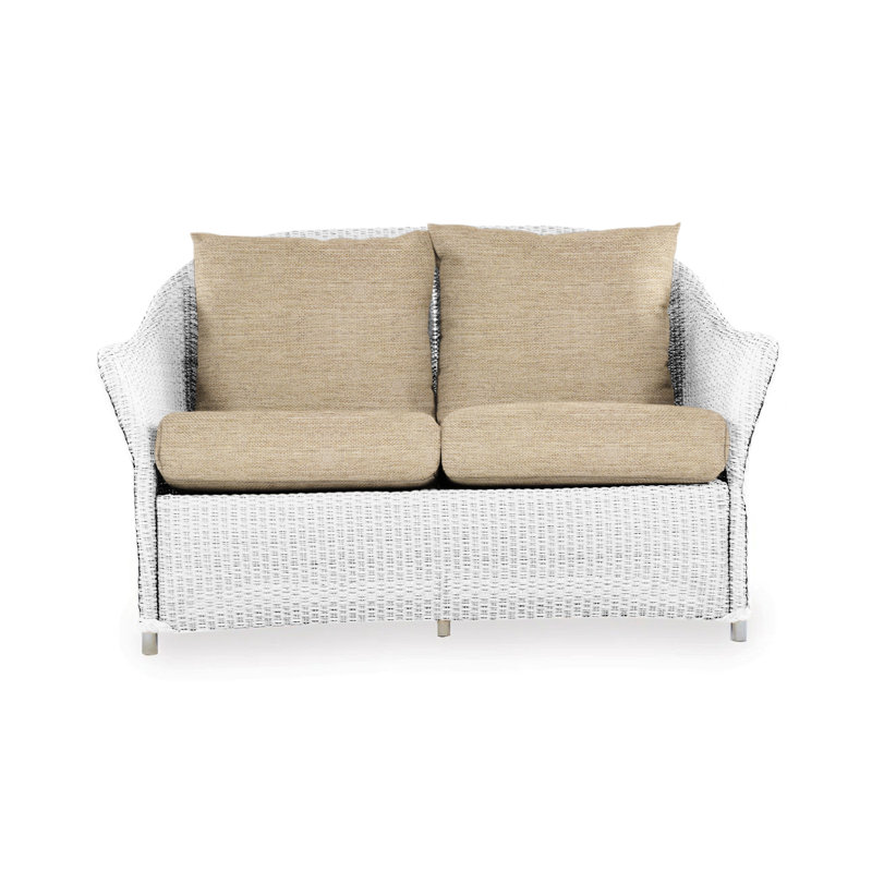 Weekend Retreat Outdoor 2 - Seat Loveseat, Canvas Natural, White