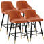 Swivel Velvet Upholstered Counter & Bar Stool With Solid Metal Frame-1929667215-1921254708