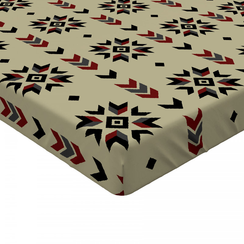 Microfiber Geometric Fitted Sheet, Queen Fitted Sheet