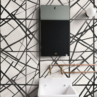 Grey and White Modern Abstract Stripe Wallpaper