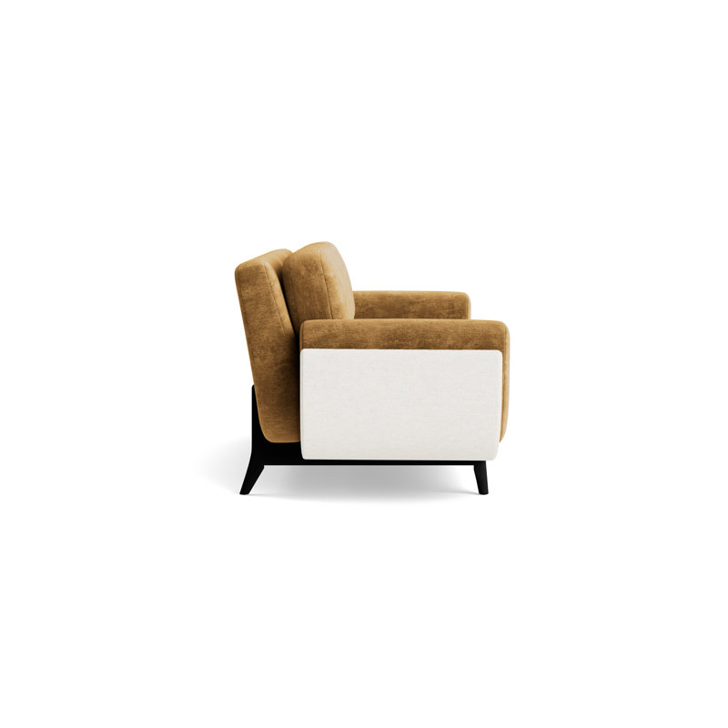 Regatta 100 Sofa, Vintage Chenille-BronzeTextured Slub Weave-Linen, Black