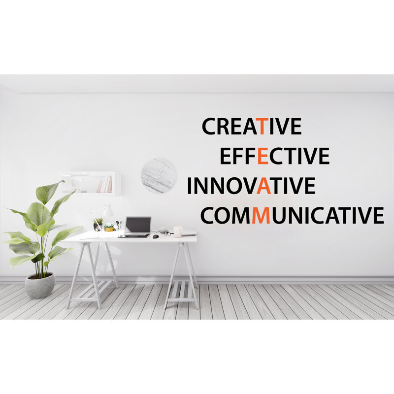 Décalcomanie de citation de l'équipe pour le bureau, travail créatif d'inspiration créative, 55" H x 29" W