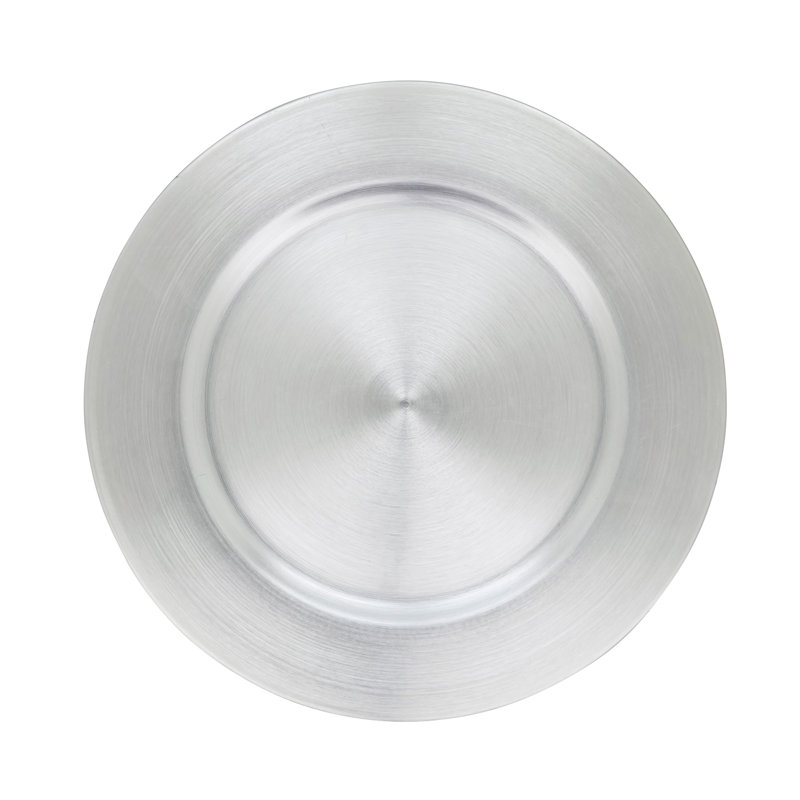 Ensemble de 4 assiettes en plastique rondes Erris, Argent