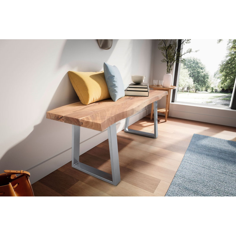 Grapeville Wood Bench, Grey/Brown/Blue
