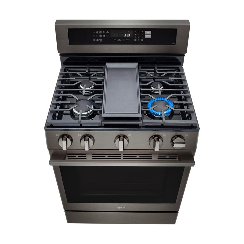 Cuisinière au gaz intelligente de 6,3 pieds avec instaview et friture LG, Gaz
