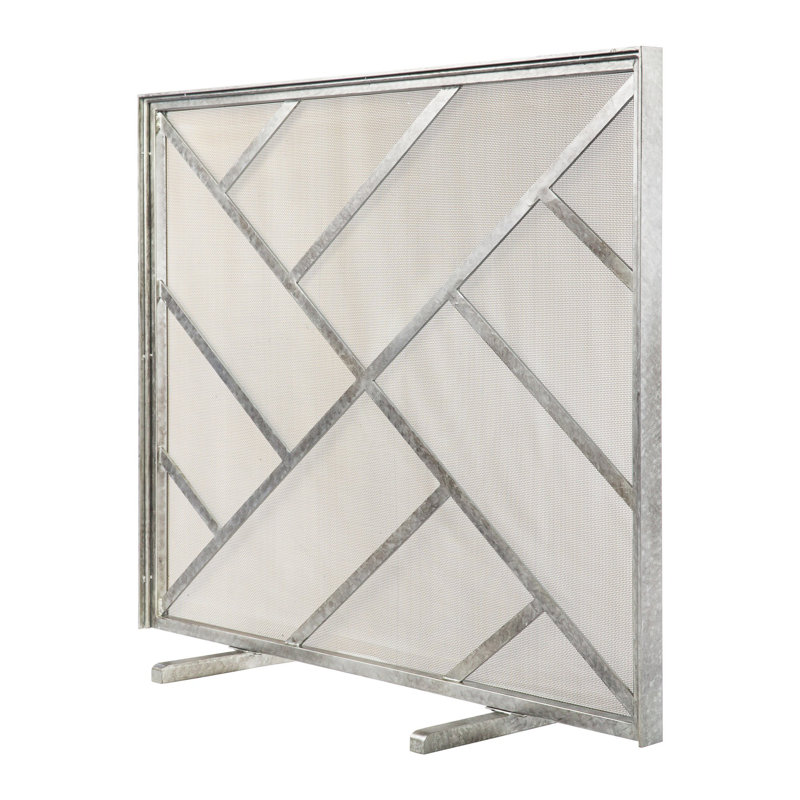 Amsterdam Steel Fireplace Screen, Royal Silver