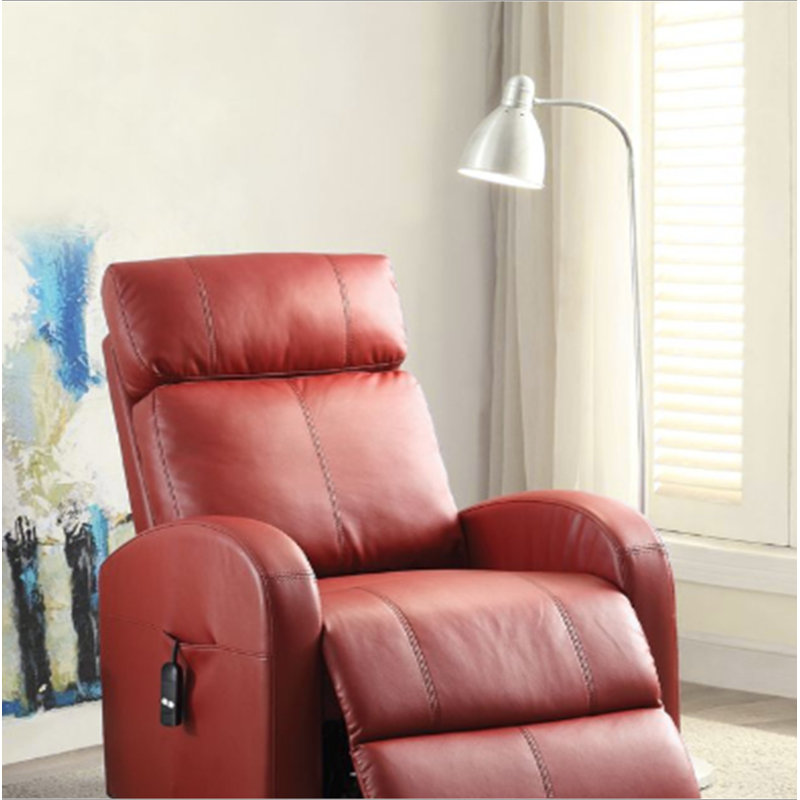 Ricardo Red PU Recliner W/ Power Lift