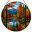 Panneau de vitrail 12 "H Autumn Landscape-353186743