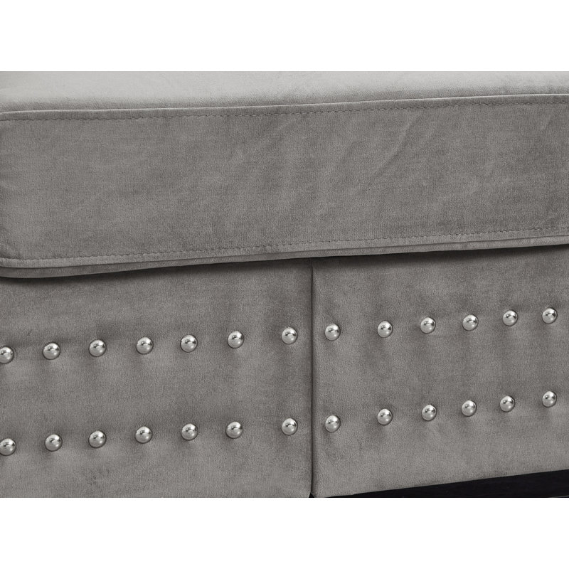 Ensemble de salon 2 pièces avec rangement, Gris