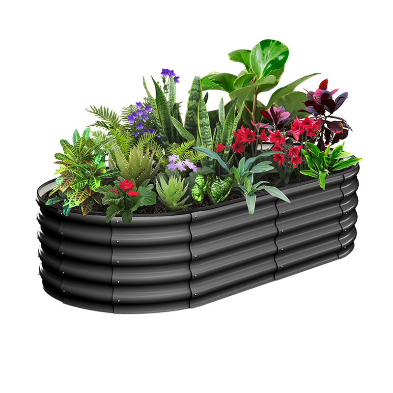 8 ft x 2 ft Galvanized Raised Garden Bed, Metal Planter Box for Vegetables, Fruits & Flowers – Durable Outdoor Planter with Tool-Free Wing Nut Assembly
