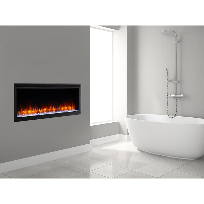 SimpliFire Allusion Platinum Linear Electric Fireplace, 20.4" H x 52.3" W x 5.6" D