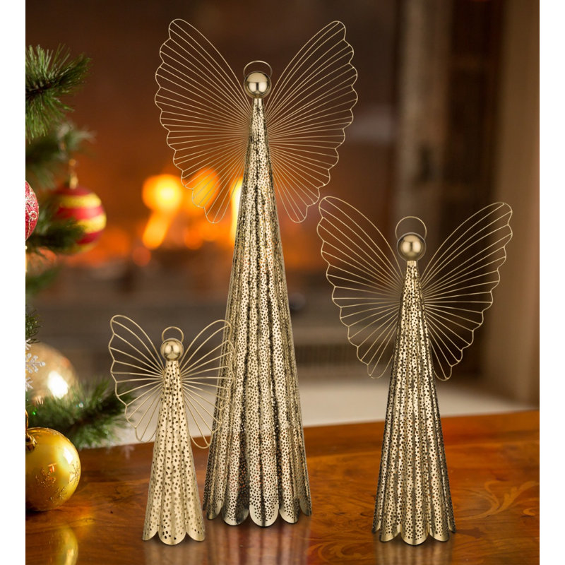 Décoration Contempo Angel, Doré, H 5,75 po x l 22 po x P 12,75 po