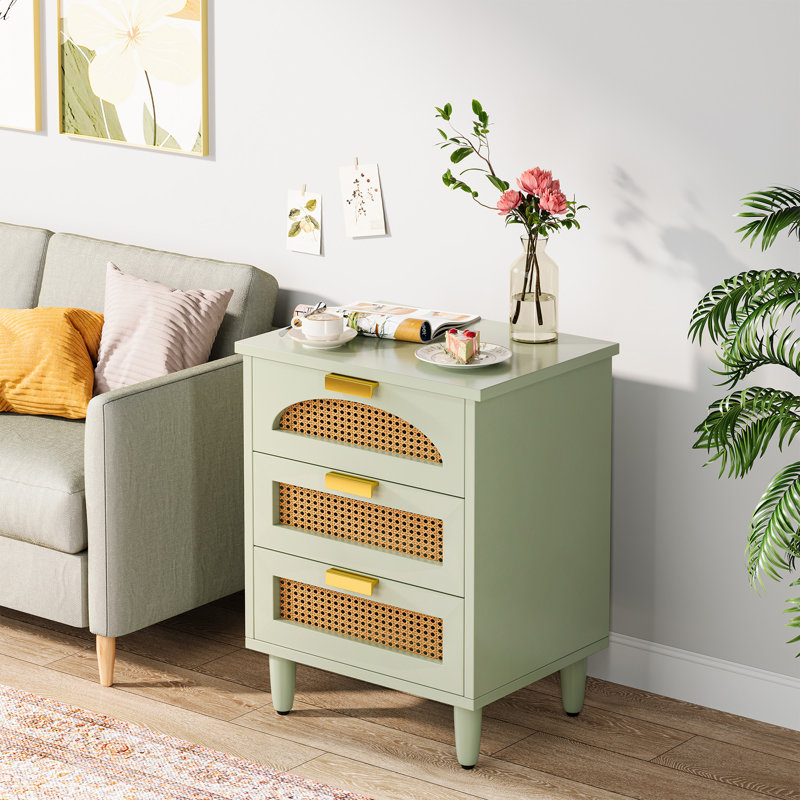 Attis 3-Drawer Rattan Nightstand Set of 2 | Wayfair