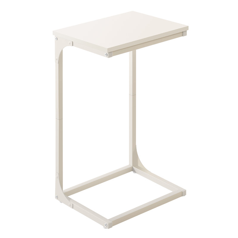 Aryell Pedestal End Table, White, White