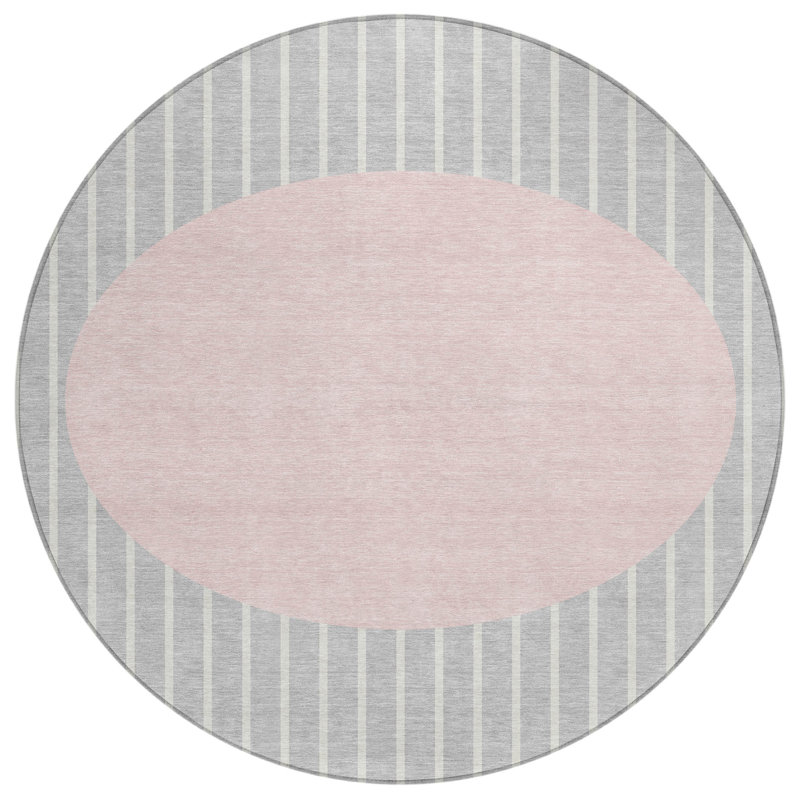 Ember Silver Washable Indoor-Outdoor Rug - , 8' x 8'