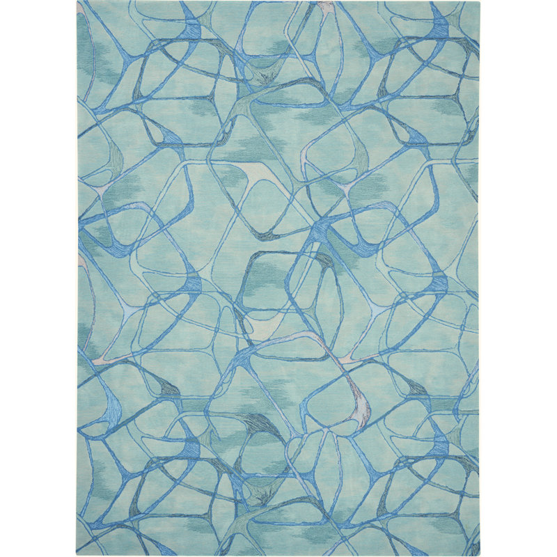 Tapis bleu moderne 3 pi 9 po x 5 pi 9 po Corrigan Studio®, Rectangle 8 pi 6 po x 11 pi 6 po