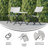 Three Piece Folding Set in PE Rattan with Metal Frames for Indoor and Outdoor Use-87817237