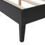 Structure de lit grand en bois massif avec 2 tables de chevet, design élégant avec lampes, rotin et combinaison de bois