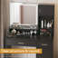 Bureau de coiffeuse avec miroir et bande lumineuse à DEL, coiffeuse avec grand tiroir, commode de rangement à 3 niveaux et 3 modes d'éclairage à luminosité réglable, convient à la chambre à coucher