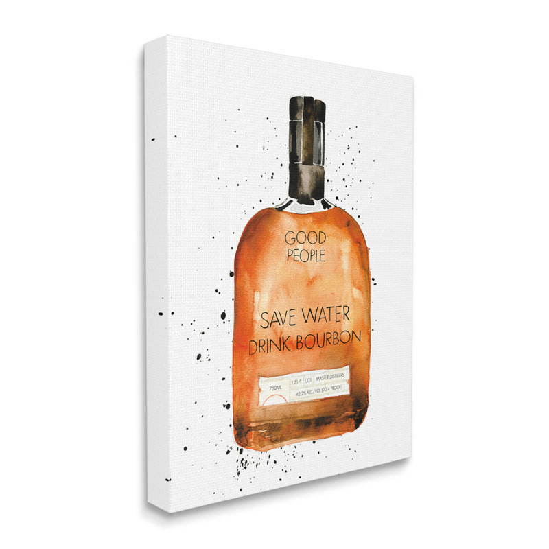 Économisez de l'eau, buvez, citation de bourbon, bouteille commune, Toile tendue, H 48 po x l 36 po