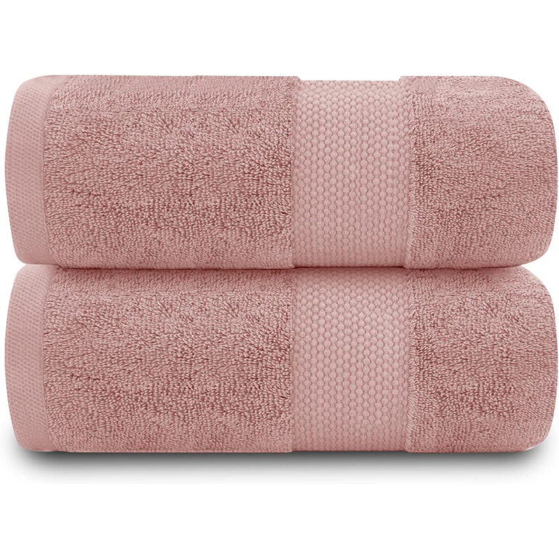 Miami 2 Piece Bath Sheet Same-Size Bale, Jumbo Bath Sheet - 2 Pack, Blush Pink