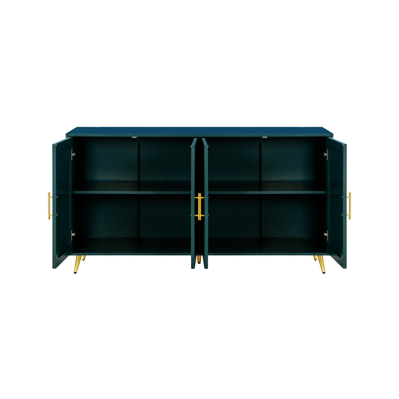 Meuble télé en bois avec armoire de rangement et tablettes réglables