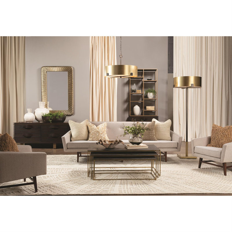 Enoch Abstract Ivory and Grey Hand-Tufted Wool Rug