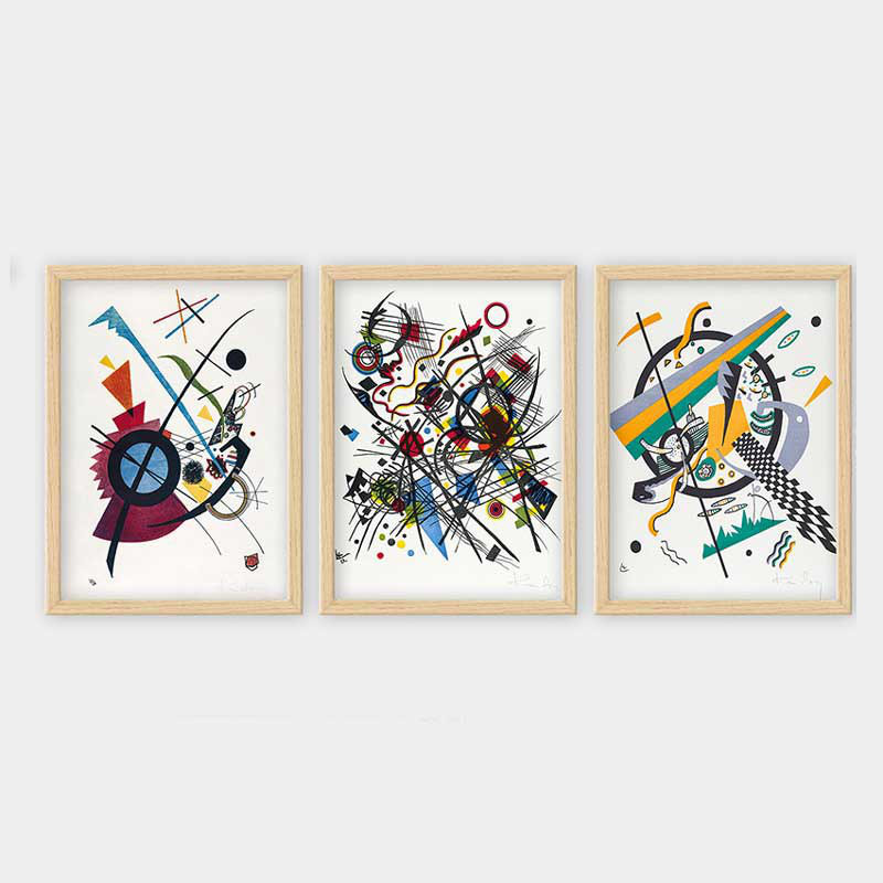 Ensemble de 3 peintures élégantes encadrées décoratives, 13,8 x 17,7 pouces chacune | 100% bois avec cadre 100% polystyrène (épaisseur: 0,8 pouce) | Impression numérique UV, parfaite pour le salon et la décoration intérieure