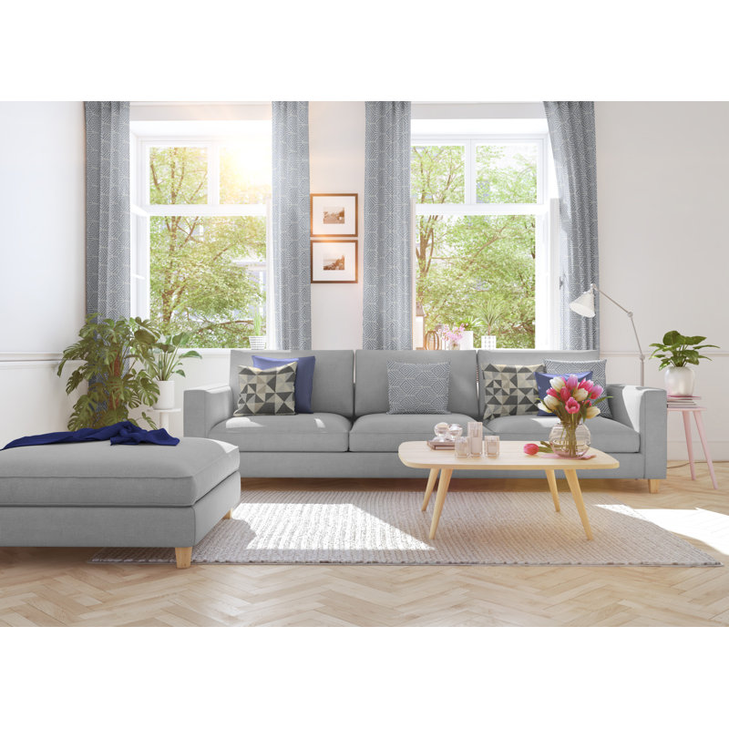 Caleigh Easy Diamond Eyelet Opaque Curtain, 145 W x 225 D cm, Dark blue/Light Blue