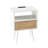 15.75" Rattan End Table With Power Outlet  & USB Ports , Modern Nightstand With Drawer And Solid Wood Legs, Side Table For Living Room, Bedroom-890883916