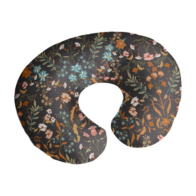 Boho Floral Wildflower Black and Blue Nursing Pillow Cover Case by Sweet Jojo Designs