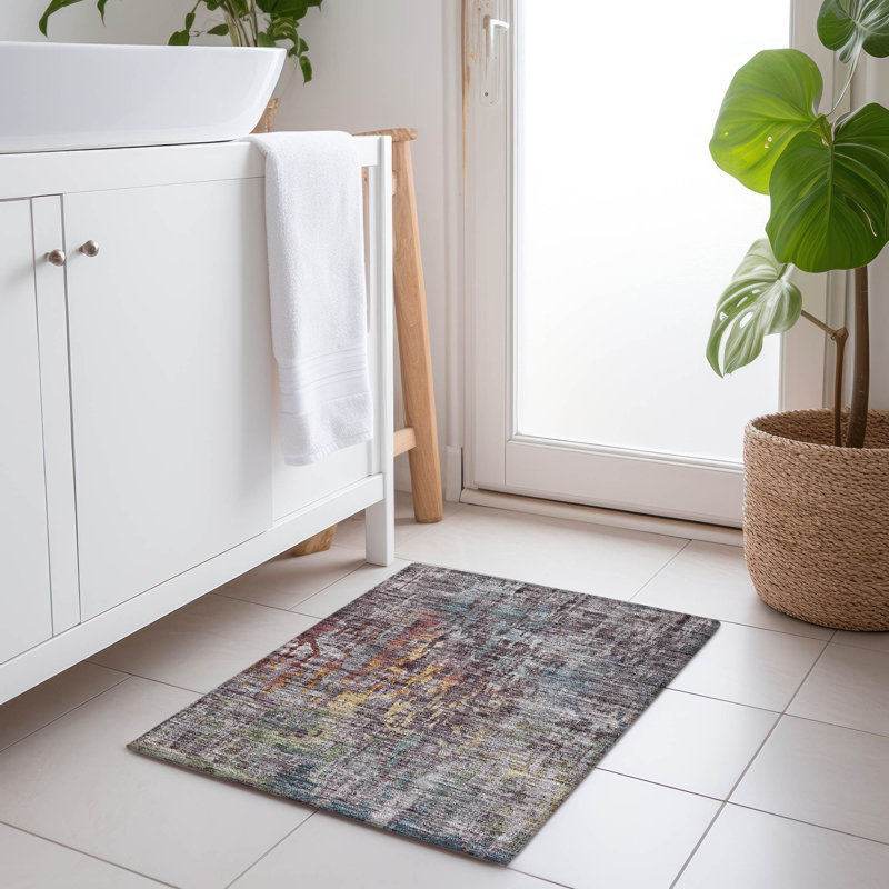 Tapis étain intérieur / extérieur lavable à la machine Claudian ACN1237, Rectangle 1 pi 8 po x 2 pi 6 po