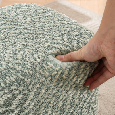 15" Wide Upholstered Swivel Pouf Ottoman
