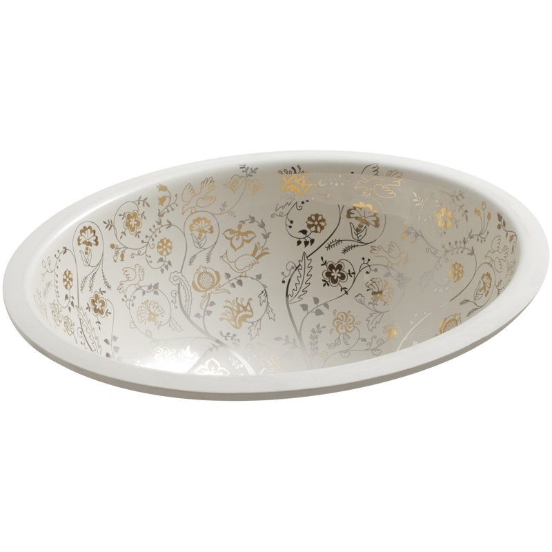 KOHLER Mille Fleurs Caxton®, ARTIST EDITIONS Oval Undermount Bathroom Sink