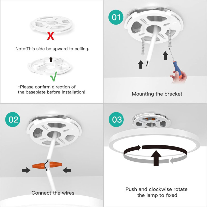 Flush Mount Ceiling Light Fixture 2 Pack With Remote Control, Nightlight Warm 3000K, 12Inch 28W Round Modern Ceiling Light, 3 Light Color Changeables, Brightness(10% To 100%) Adjustable