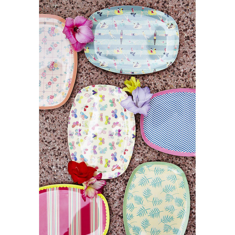 12" Melamine Rectangular Butterfly Plate