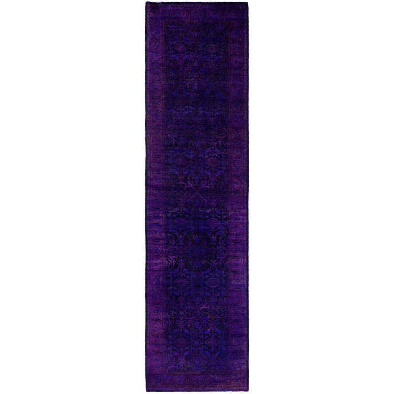 Overdyed One-of-a-Kind 2' 6" X 10' 3" Hand Knotted Area Rug