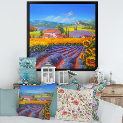Lavande et champs de tournesols - Peinture sur toile