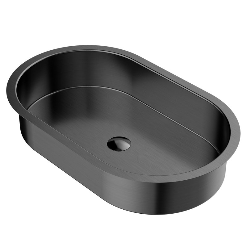 Kricia 25.9'' L Bathroom Sink, Gun Metal