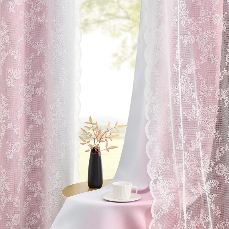 Ensemble de 4 rideaux occultants ombrés mélangés et assortis - 2 pièces de dentelle diaphane et 2 rideaux occultants obscurcissant pour la chambre à coucher dans le salon 84 pouces avec œillets isolants et isolants