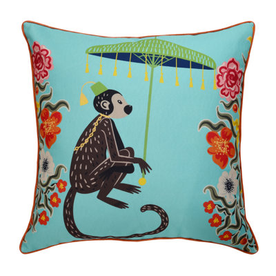 Maharaja Monkey Left Side Throw Pillow