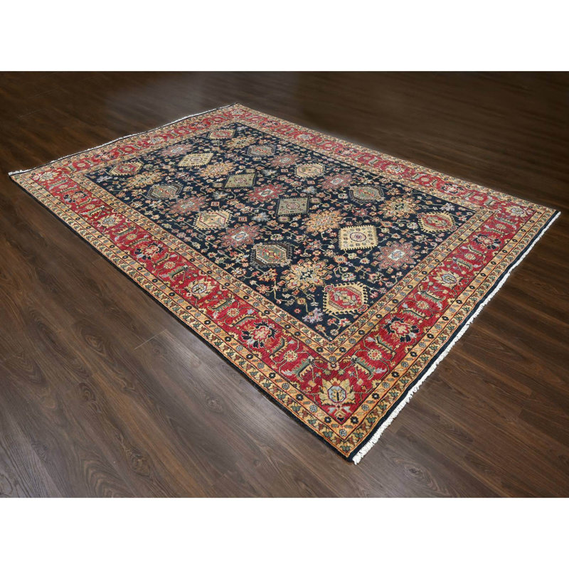Tapis noir en laine nouvel âge 9 pi x 12 pi Weera