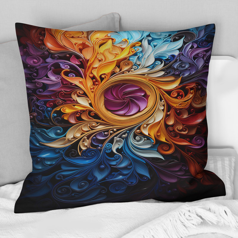 Coussin Spiral Kaleidoscope I - Abstract Spirals