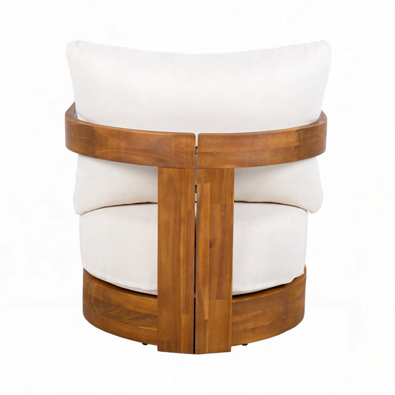Fauteuil club d'extérieur en bois d'acacia
