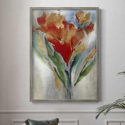 Reproduction encadrée de bouquet de fleurs sauvages - bois massif