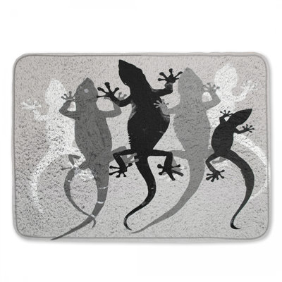 Gecko Silhouettes Bath Mat