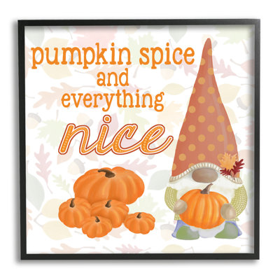 " Pumpkin Spice Garden Gnome Patterned Autumn Botanicals " by Andi Metz