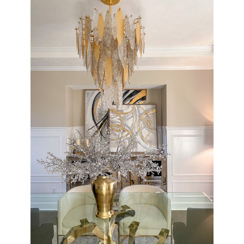 Lustre à niveaux unique à 12 lumières Aurick