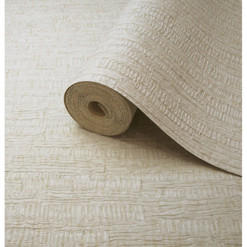 Papier peint texturé non tissé à motif d'écorce d'arbre abstrait Pi., Crème