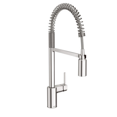 Align One Handle Spring Kitchen Faucet, Modern Single Hole Kitchen Sink Faucet Pulldown Sprayer